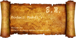 Bodacz Makár névjegykártya